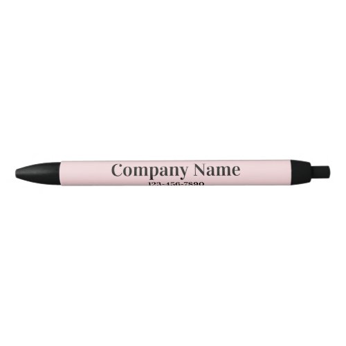 Business Pale Pink Black Company Name Phone Number Black Ink Pen