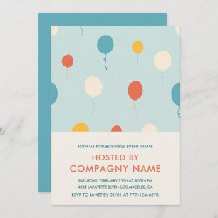 Business party invite Balloons Modern