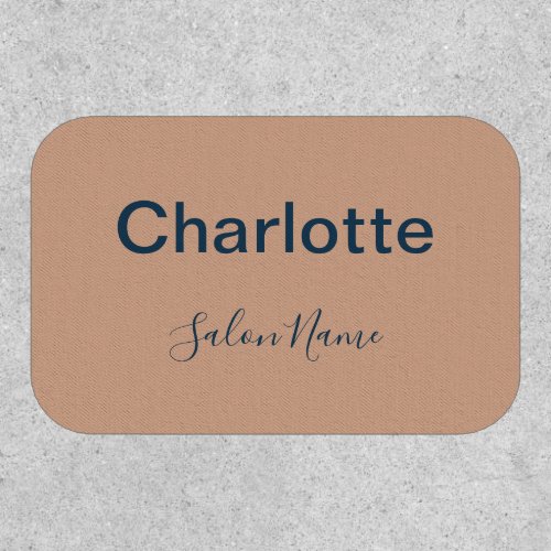 Business Peach and Blue Employee Name Salon Name Patch