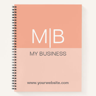 Business Peach Monogram Notebook