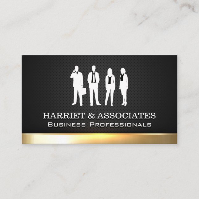 Business People | Gold Shine Trim Business Card (Front)