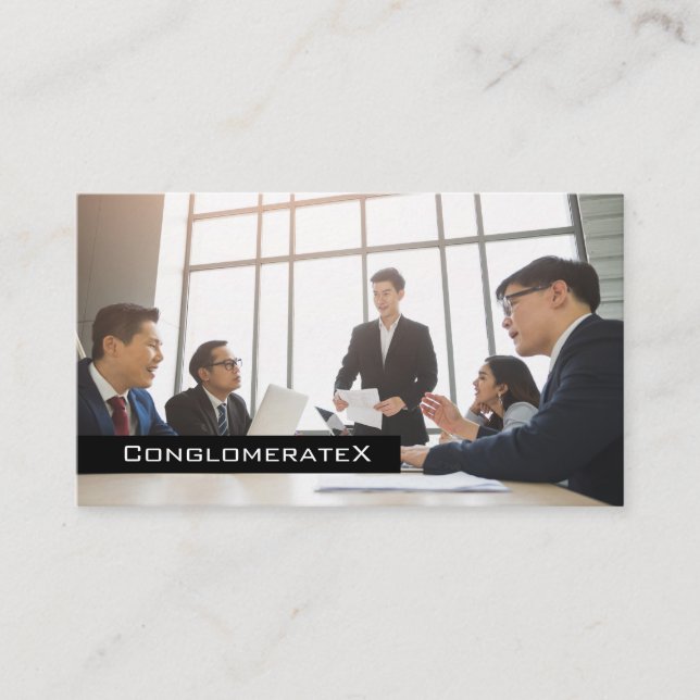 Business People in Board Room Business Card (Front)