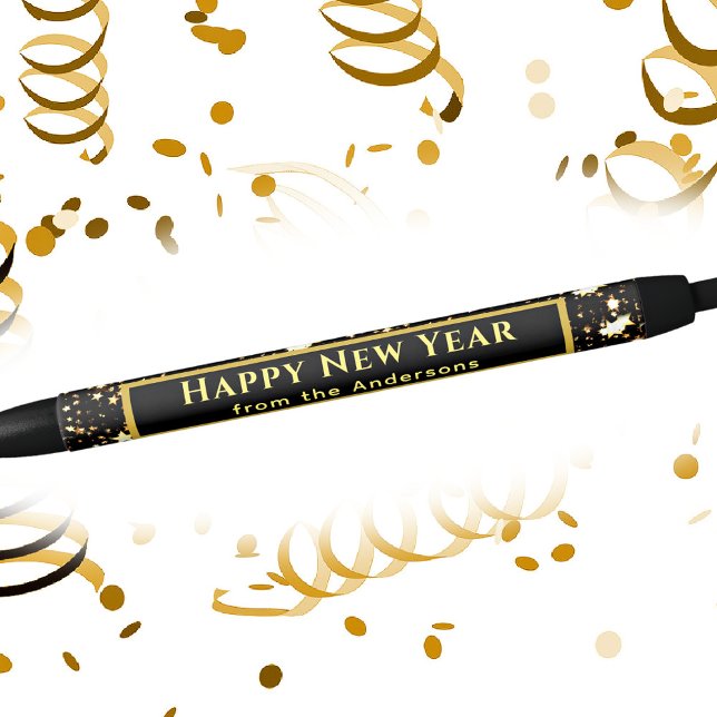 Business Personal | Gold Happy New Year Black Ink Pen (Creator Uploaded)