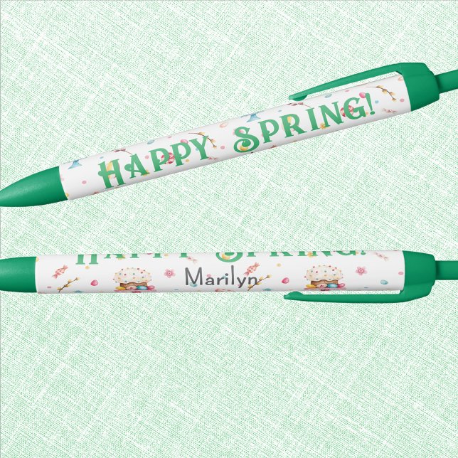 Business Personal | Green Happy Spring Black Ink Pen (Creator Uploaded)
