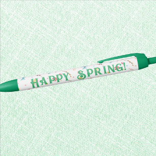 Business Personal   Green Happy Spring Black Ink Pen