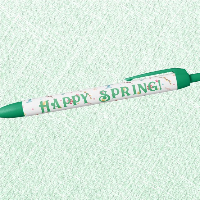 Business Personal | Green Happy Spring Black Ink Pen (Creator Uploaded)