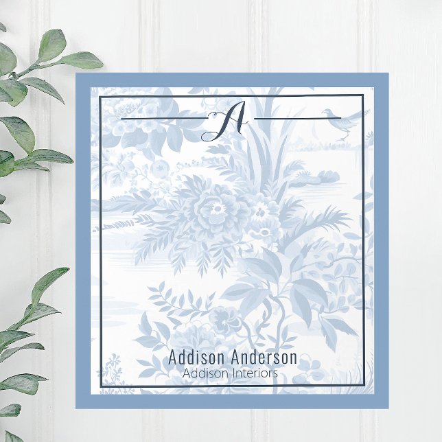 Business Personalized Initial Monogram Toile Notepad (Creator Uploaded)