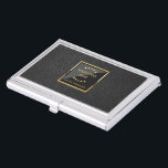 Business Personalized Logo Black Faux Leather Business Card Case<br><div class="desc">Luxury Black Faux Leather Logo Personalized Business design. Matching products can be found in Luxury Faux Leather Business collection. This is a graphic of leather and not a real or fake leather.</div>