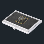 Business Personalized Logo Black Faux Leather Business Card Case<br><div class="desc">Luxury Black Faux Leather Logo Personalized Business design. Matching products can be found in Luxury Faux Leather Business collection. This is a graphic of leather and not a real or fake leather.</div>