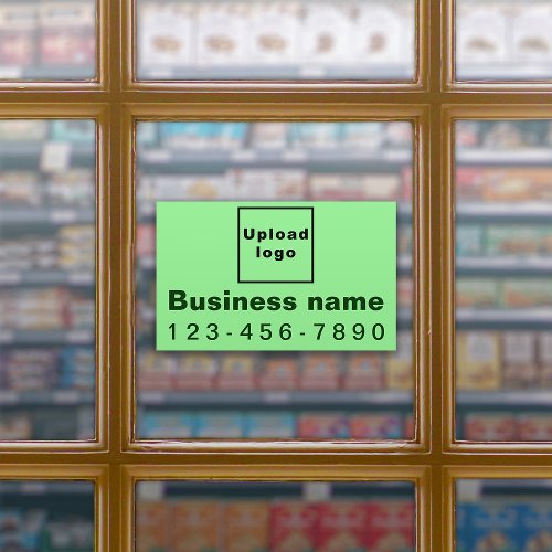 Business Phone Light Green Large Rectangle Vinyl Sticker