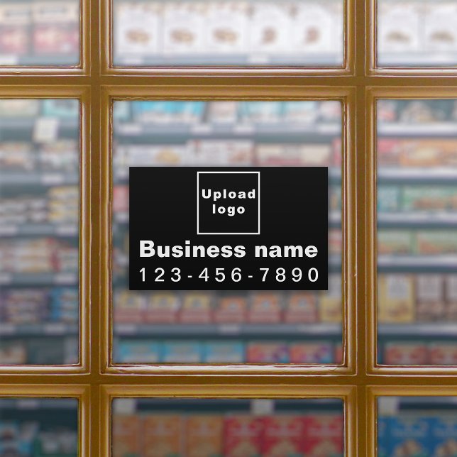 Business Phone Number, Black Large Rectangle Vinyl Sticker (Creator Uploaded)