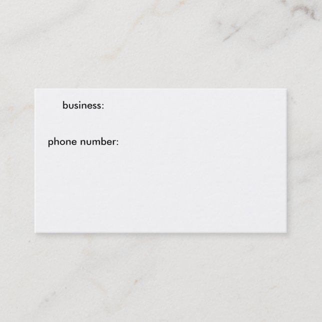 business:phone number: business card (Front)