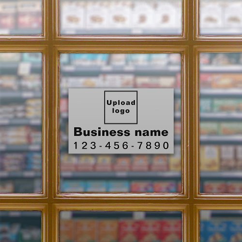 Business Phone Number Gray Large Rectangle Vinyl Sticker