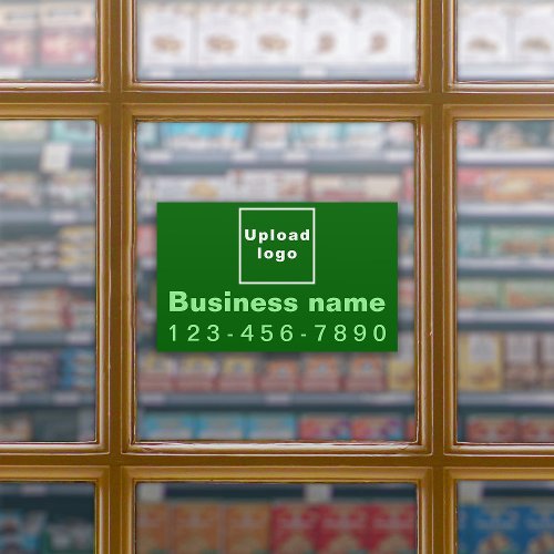 Business Phone Number Green Large Rectangle Vinyl Sticker