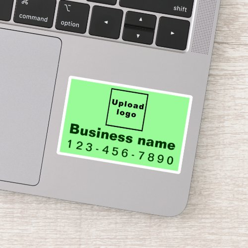 Business Phone Number Light Green Rectangle Vinyl Sticker