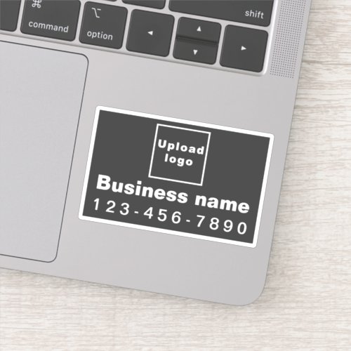 Business Phone Number on Black Rectangle Vinyl Sticker