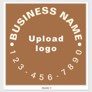 Business Phone Number on Brown Large Square Vinyl Sticker
