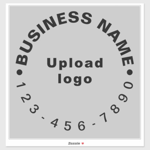 Business Phone Number on Gray Large Square Vinyl Sticker