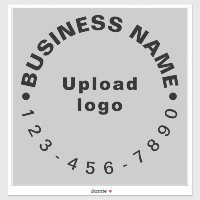 Business Phone Number on Gray Large Square Vinyl Sticker (Sheet)