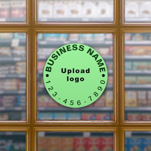 Business Phone Number on Light Green Large Round Sticker