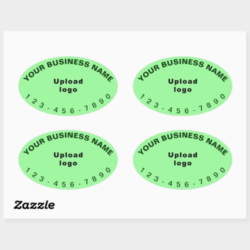 Business Phone Number on Light Green Oval Sticker