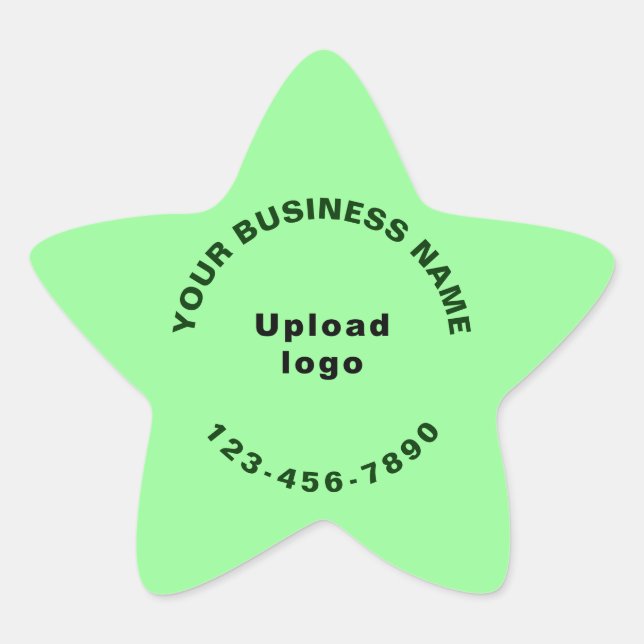 Business Phone Number on Light Green Star Sticker (Front)