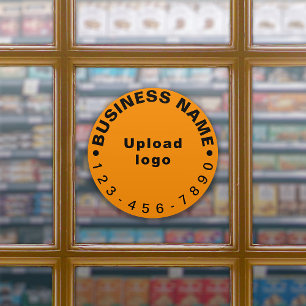 Business Phone Number on Orange Large Round Vinyl Sticker