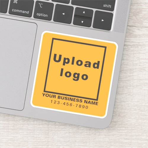 Business Phone Number on Orange Square Vinyl Sticker