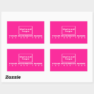 Business Phone Number on Pink Rectangle Sticker