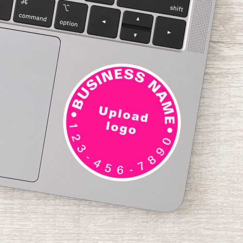 Business Phone Number on Pink Round Vinyl Sticker