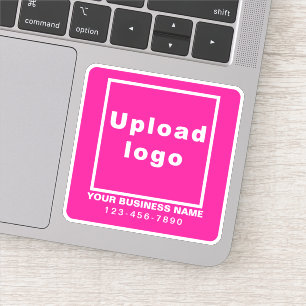 Business Phone Number on Pink Square Vinyl Sticker