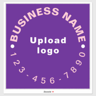 Business Phone Number on Purple Large Square Vinyl Sticker