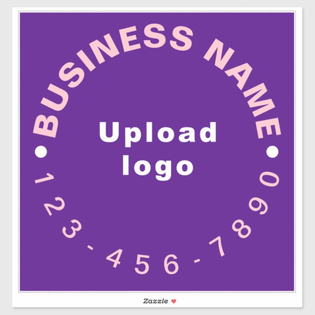 Business Phone Number on Purple Large Square Vinyl Sticker (Sheet)
