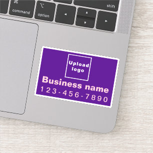Business Phone Number on Purple Rectangle Vinyl Sticker