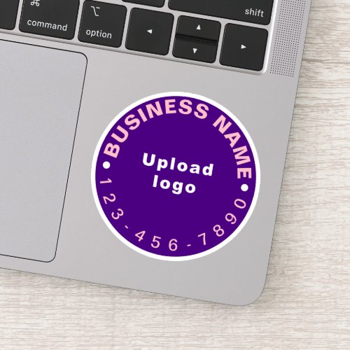 Business Phone Number on Purple Round Vinyl Sticker
