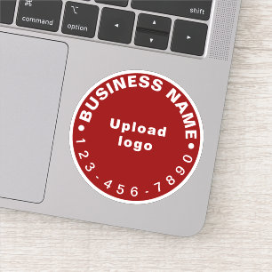 Business Phone Number on Red Round Vinyl Sticker