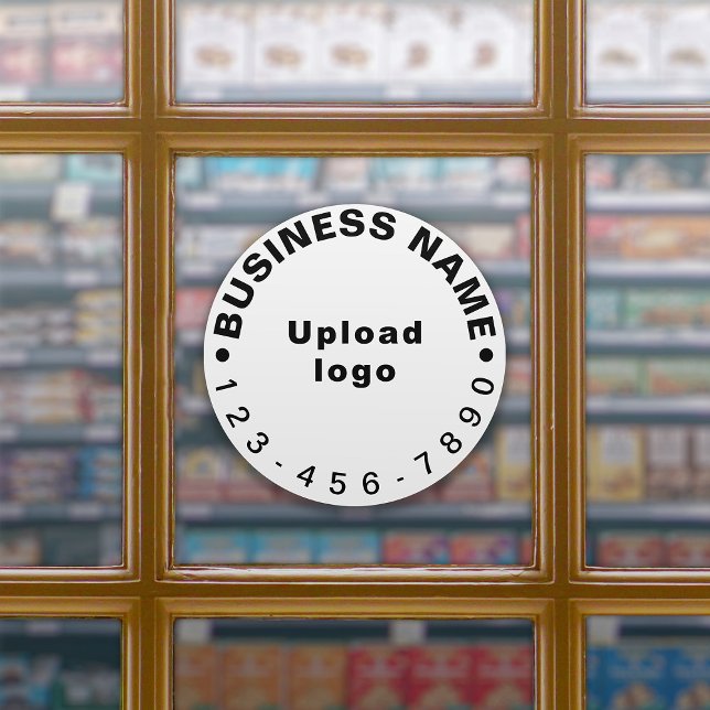 Business Phone Number on White Large Round Vinyl Sticker (Creator Uploaded)
