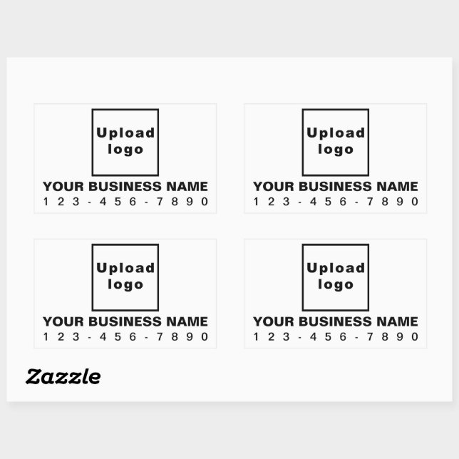 Business Phone Number on White Rectangle Sticker (Sheet)