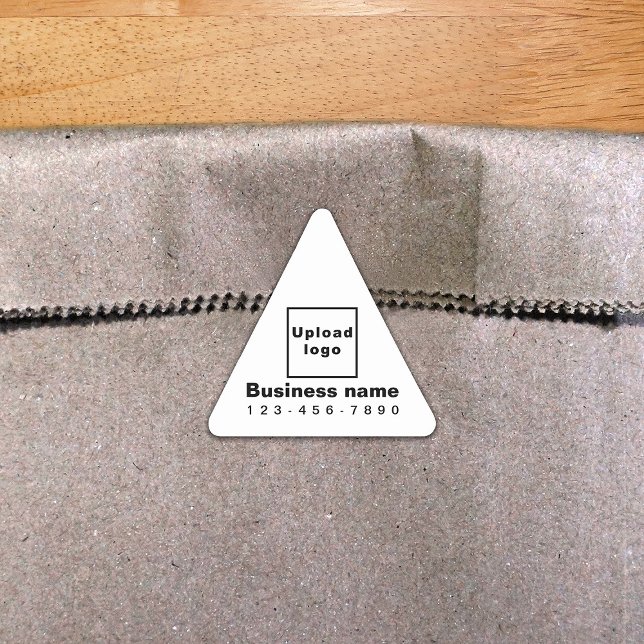 Business Phone Number on White Triangle Sticker (White triangle sticker with your business name, logo and phone number.)