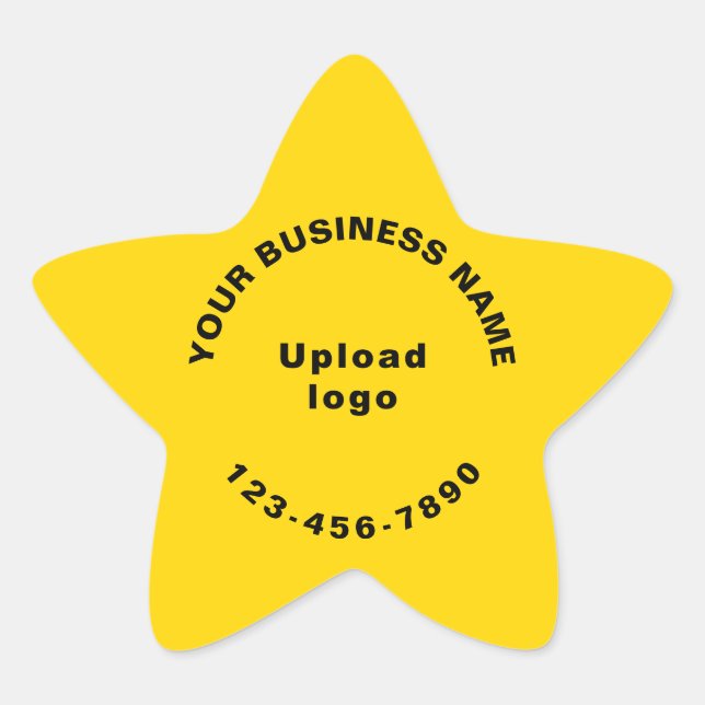 Business Phone Number on Yellow Star Shape Sticker (Front)