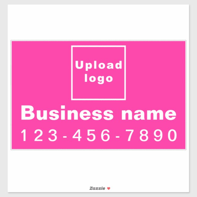 Business Phone Number, Pink Large Rectangle Vinyl Sticker (Sheet)
