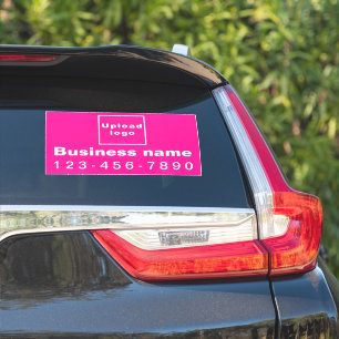 Business Phone Number, Pink Large Rectangle Vinyl Sticker