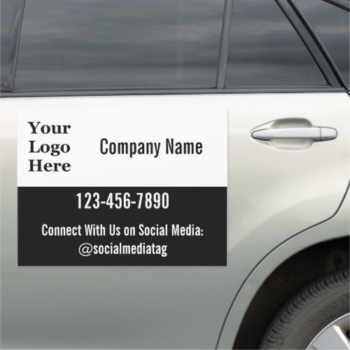 Business Phone Number Social Media Logo Template Car Magnet