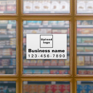 Business Phone Number, White Large Rectangle Vinyl Sticker