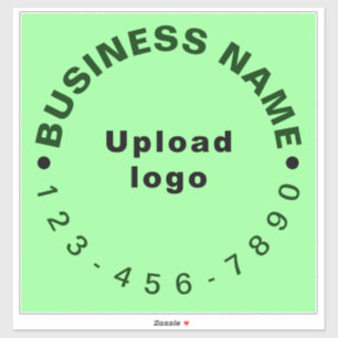 Business Phone on Light Green Large Square Vinyl Sticker