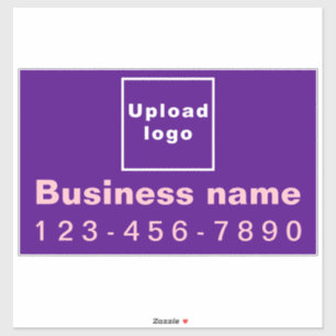 Business Phone on Purple Large Rectangle Vinyl Sticker