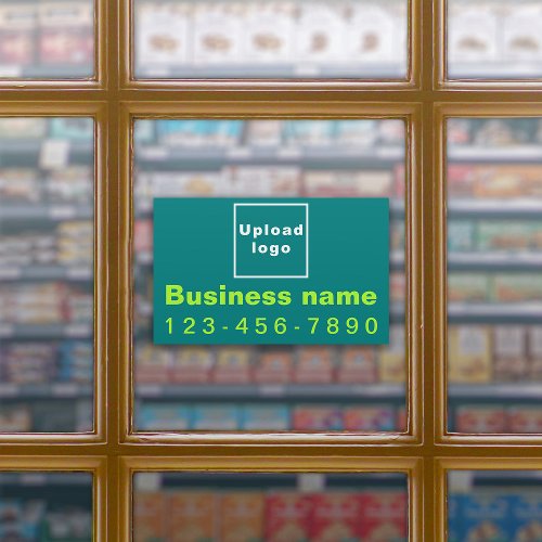 Business Phone on Teal Green Large Rectangle Vinyl Sticker