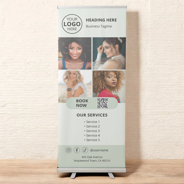 Business Photo Book Appointment QR Code Retractable Banner (Creator Uploaded)