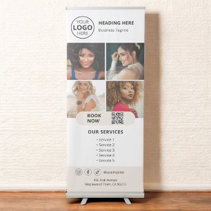 Business Photo Book Appointment QR Code Retractable Banner