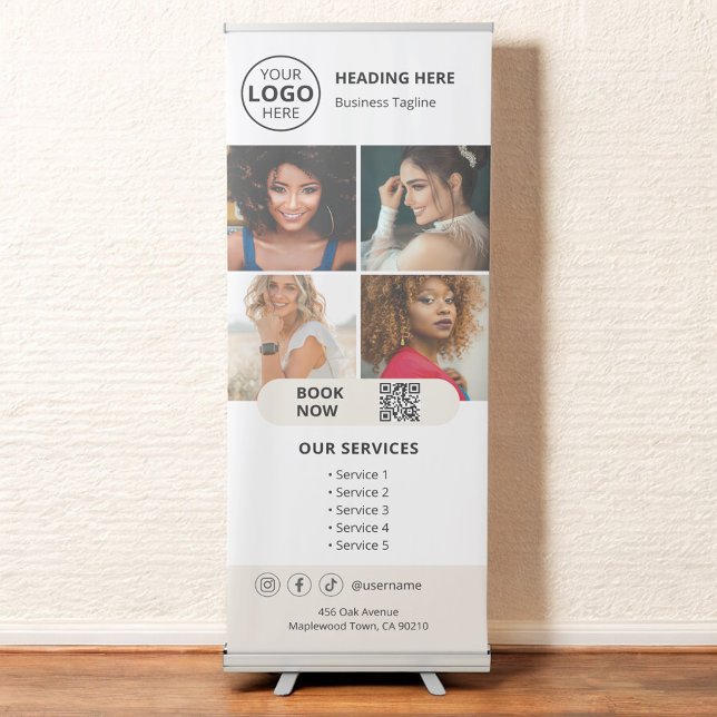 Business Photo Book Appointment QR Code Retractable Banner (Creator Uploaded)